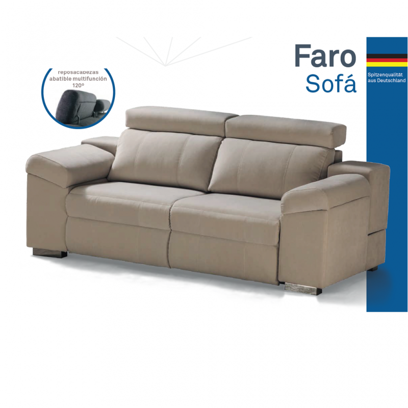 Sofá Relax con Motor a Medida, con pouf y cabezales basculantes